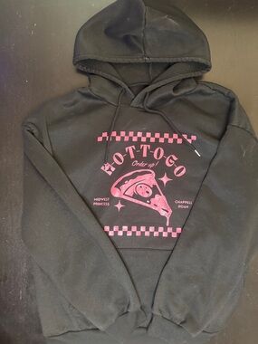 Hot-To-Go Pizza Graphic Black Hoodie